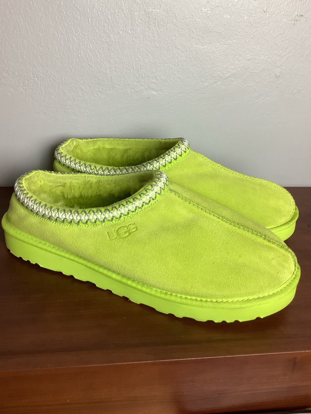 UGG Men’s  Neon Lime Suede Slip-On Clog Size 13
